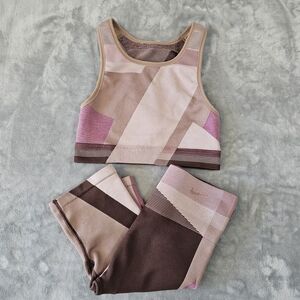 Nike Set - Two-Tone Mauve and Pink Dri-FIT Athletic Top & Shorts Sz M